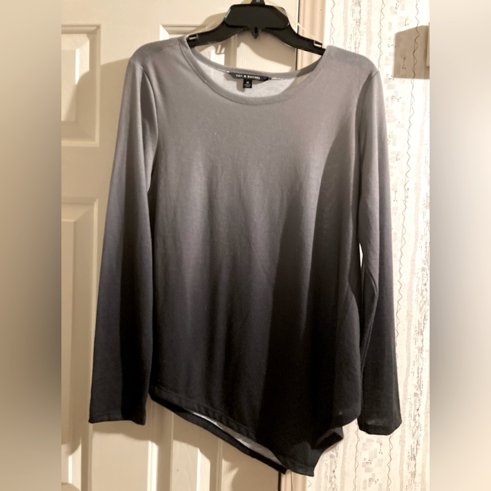 Ladies Size Medium Zac & Rachel Asymmetric Black and Grey  Long Sleeve Top